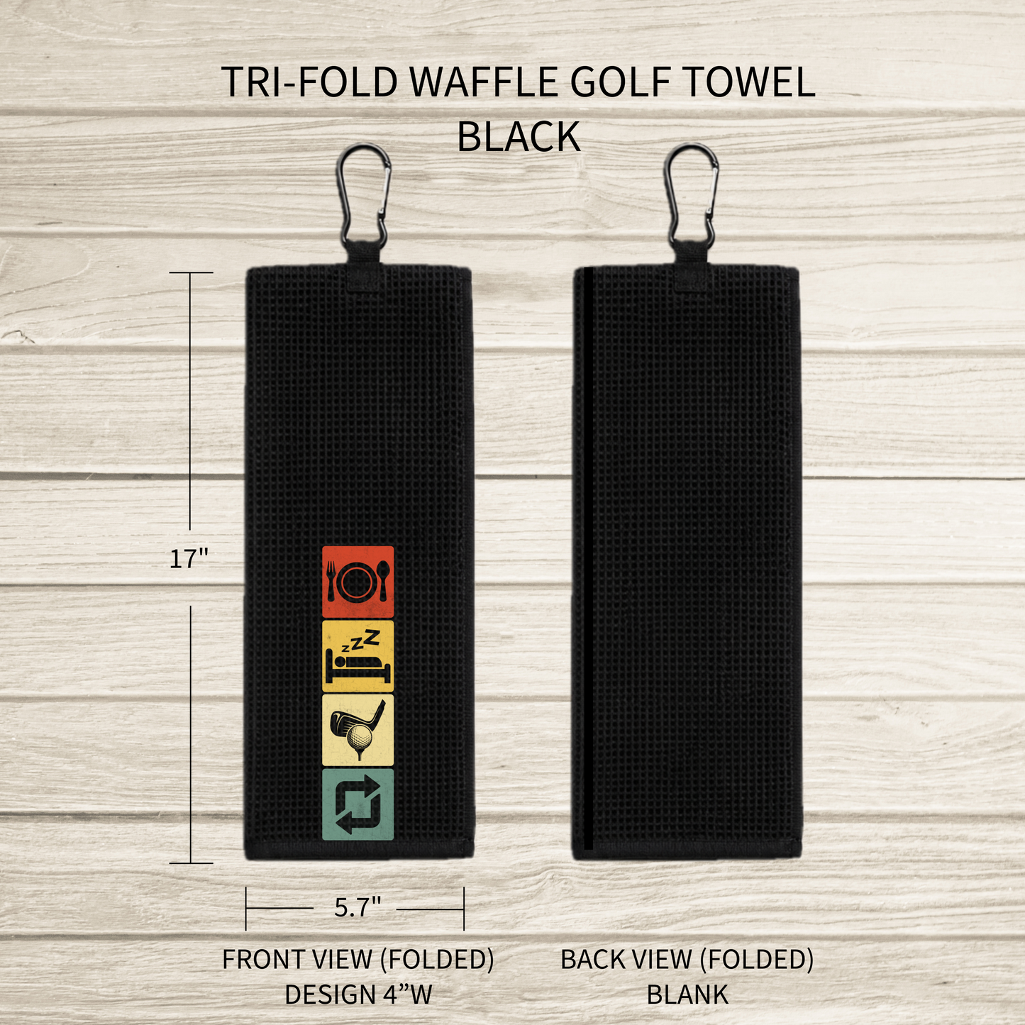 Fun Fairway Golf Towels with Carabiner - 7 Designs