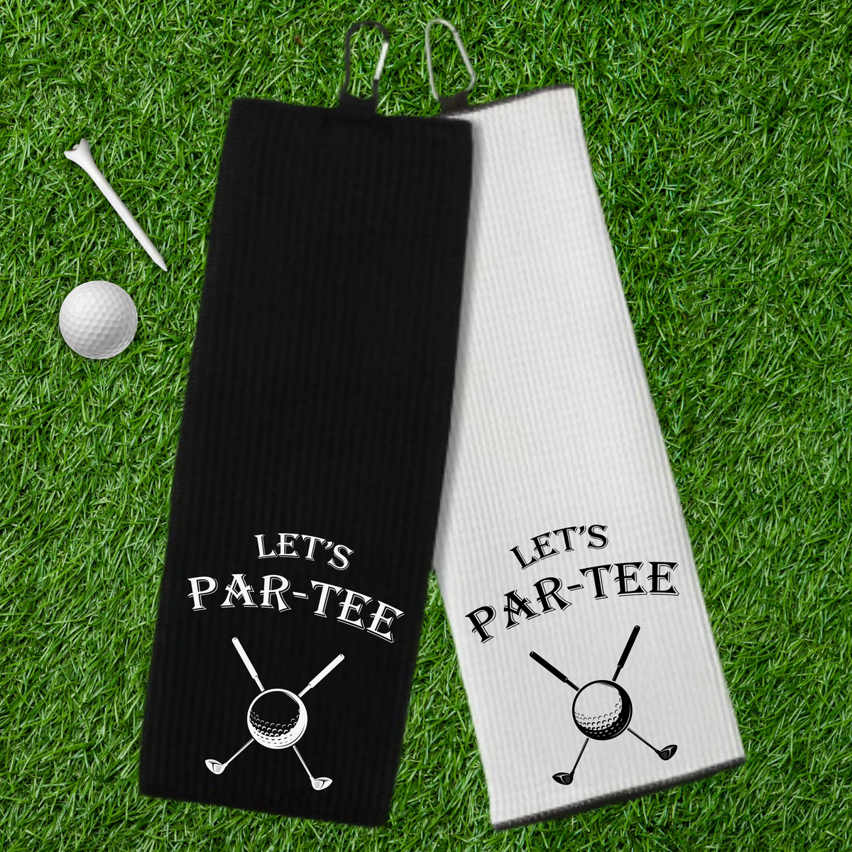 Fun Fairway Golf Towels with Carabiner - 10 Designs