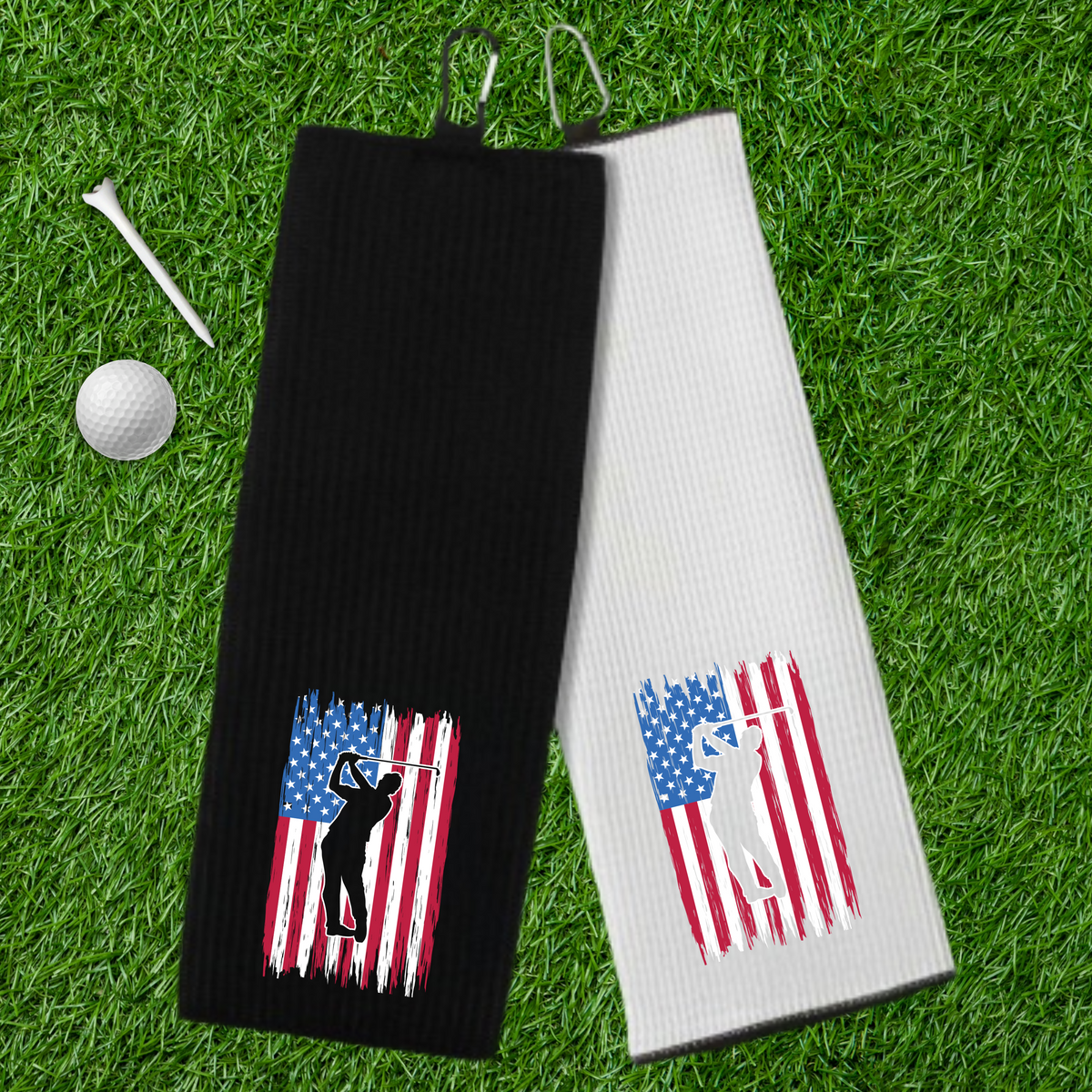 Fun Fairway Golf Towels with Carabiner - 10 Designs