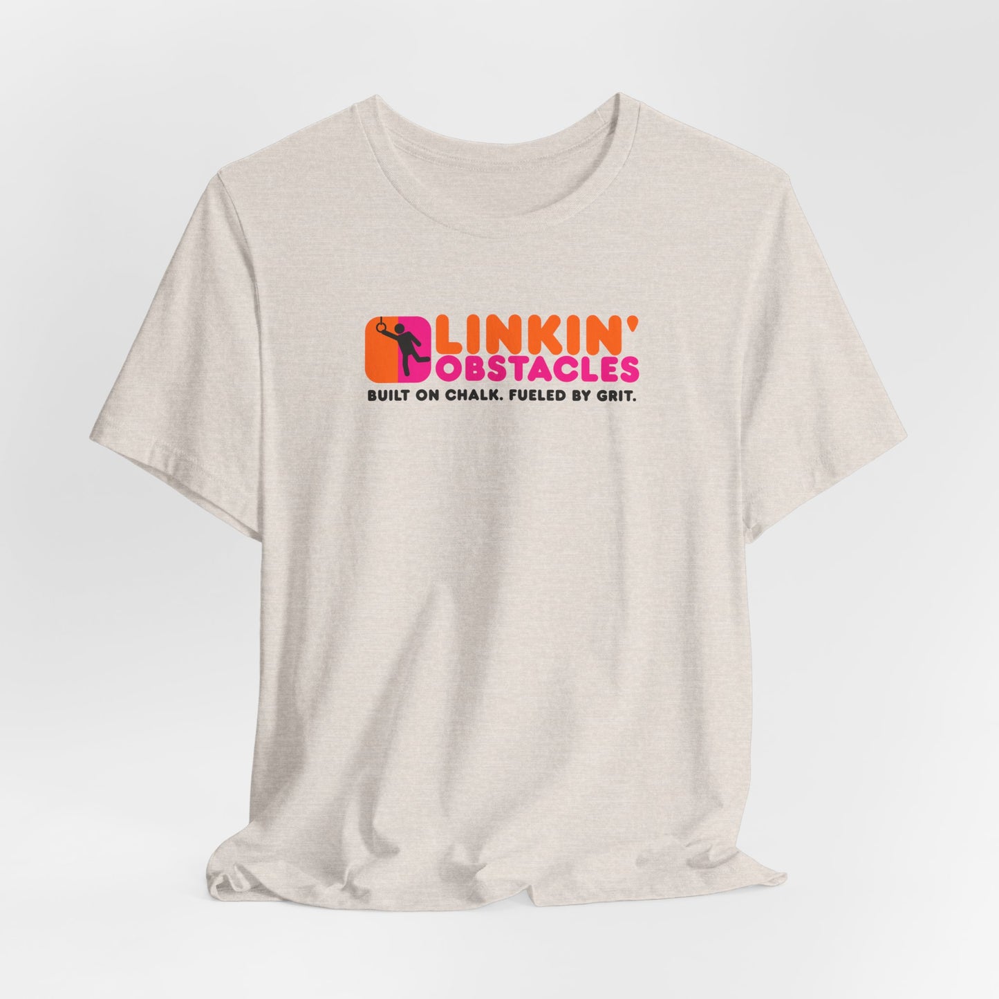 Linkin' Obstacles Bella Unisex T-Shirt Youth & Adult - Built on Chalk. Fueled by Grit.