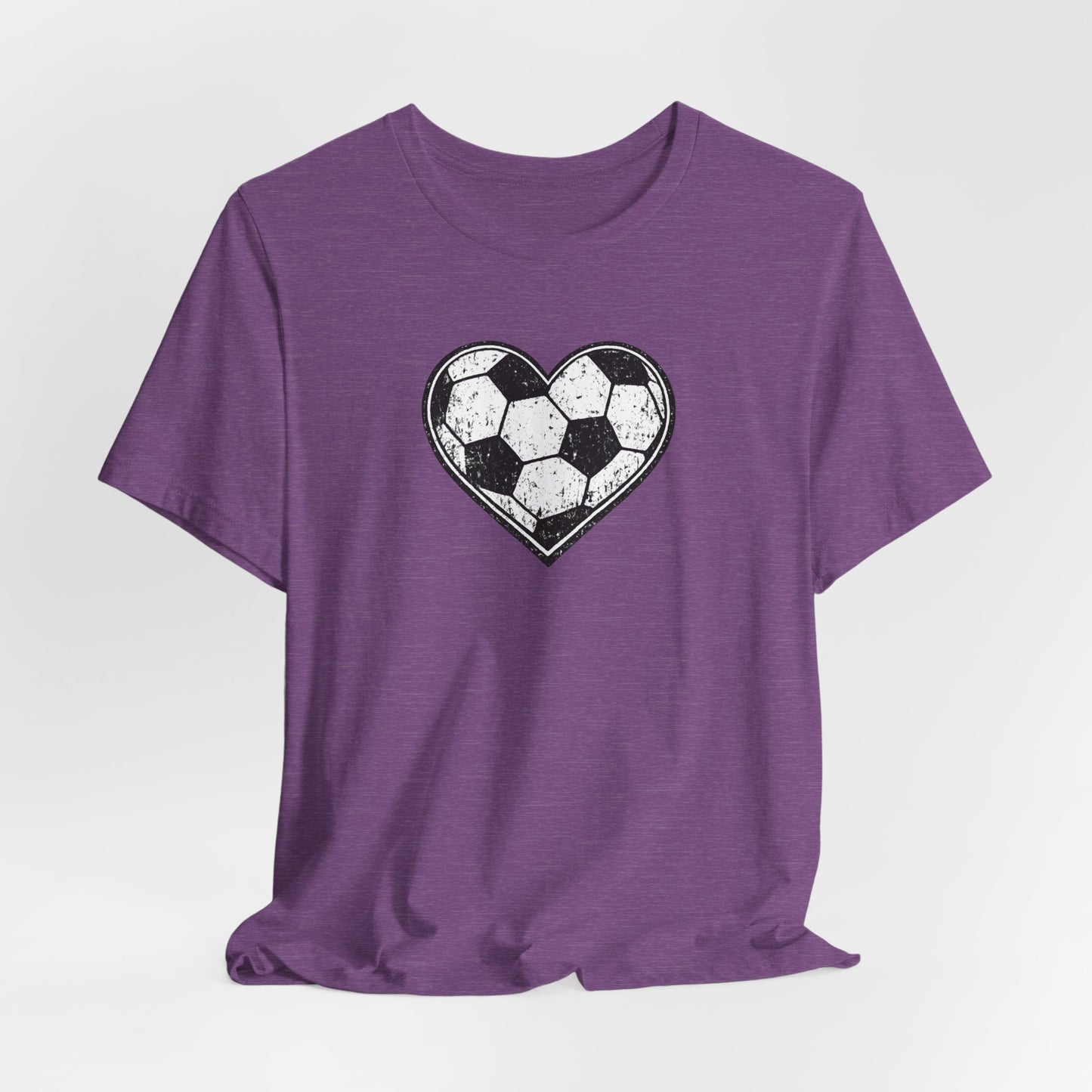 Heart Soccer Ball Unisex T-Shirt - Distressed Love Soccer Graphic Tee