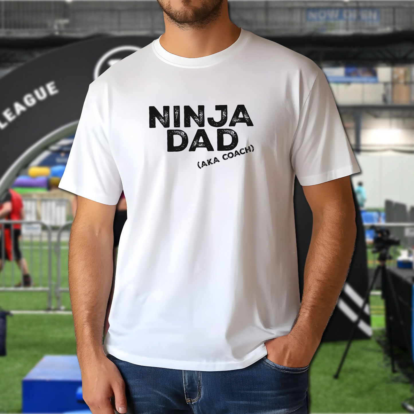 Ninja Dad T-Shirt – Perfect for Ninja Warrior Dads (Optional “AKA Coach”)
