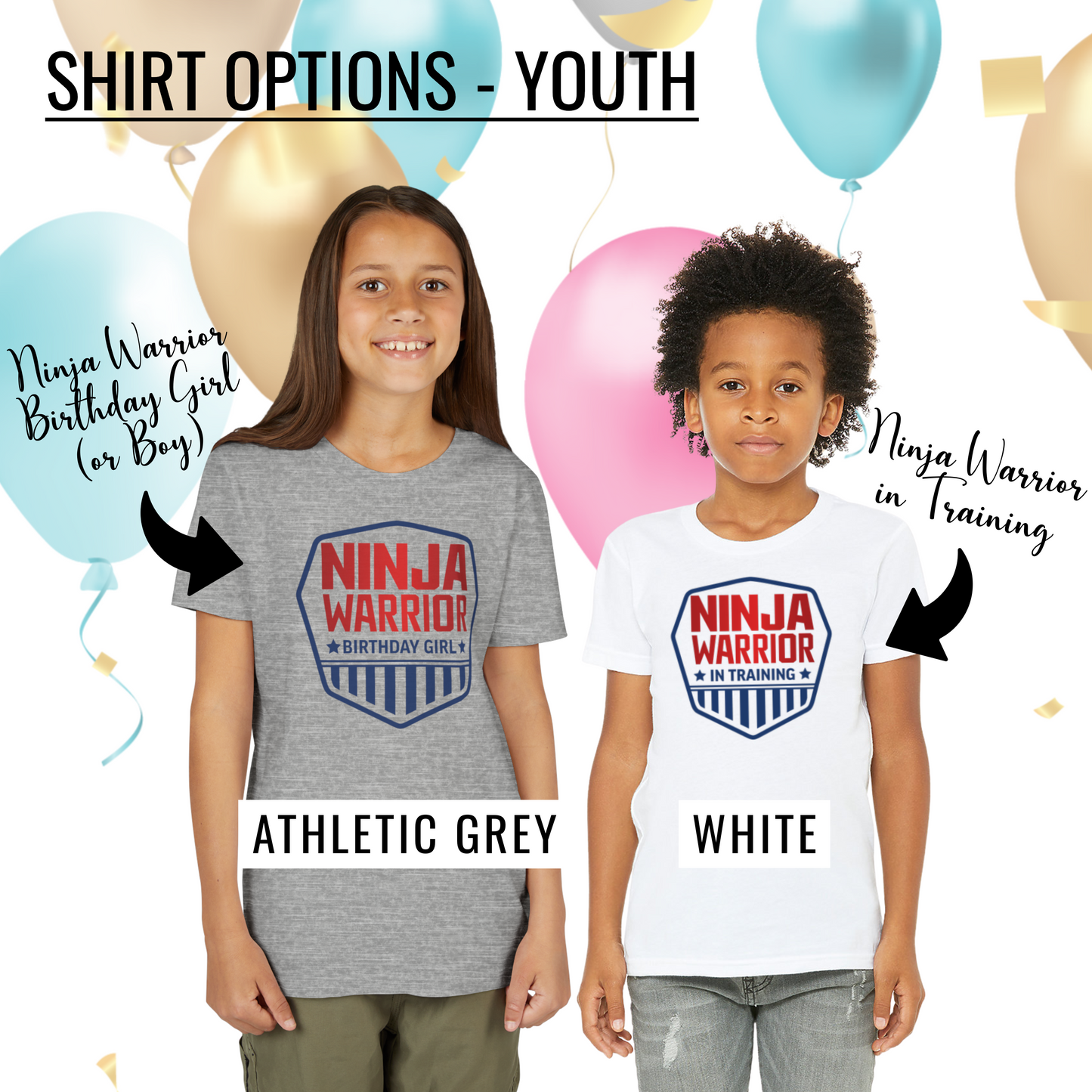 Ninja Warrior in Training or Birthday T-Shirt