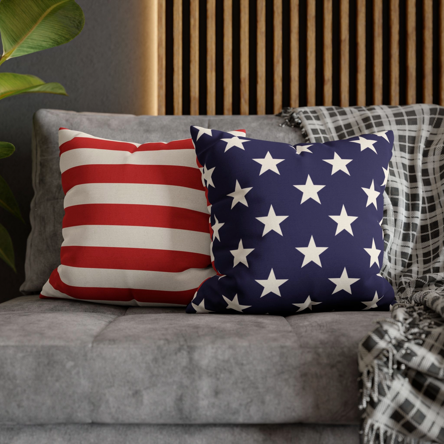 Patriotic Stars & Stripes AOP Square Throw Pillow - Mix & Match