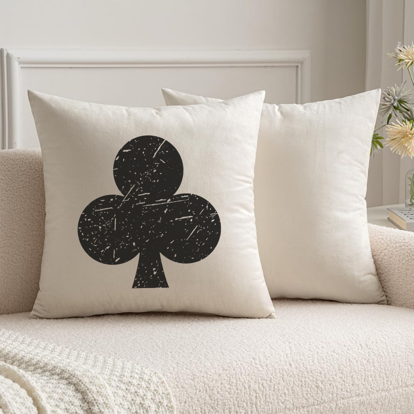 Poker Card Suit Velvet Throw Pillow Set – Spade, Heart, Club & Diamond - Optional Pillow Inserts