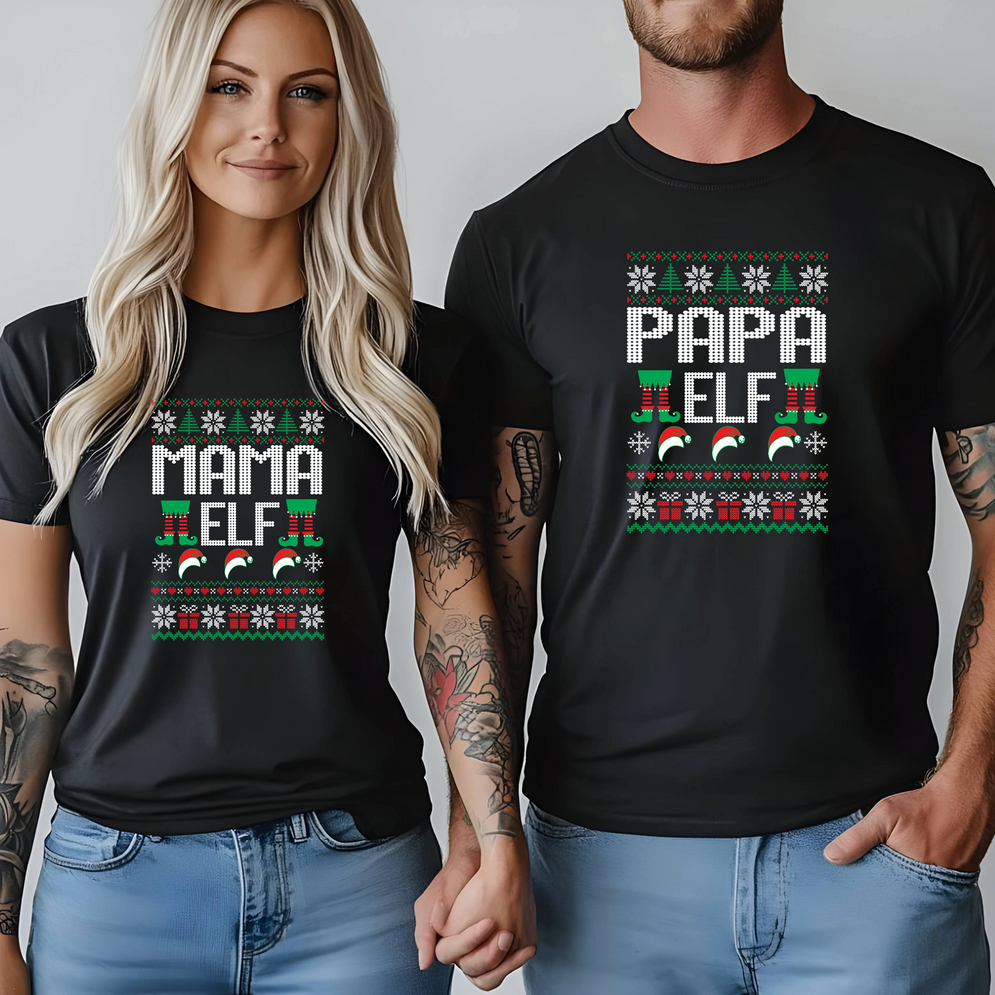 Mama Elf T-Shirt – Ugly Christmas Sweater Style