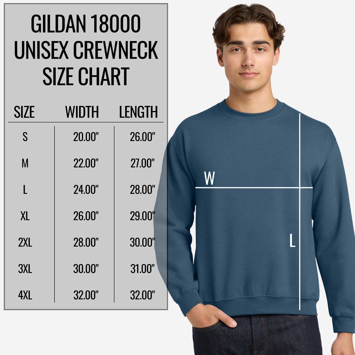 Gildan Basic Unisex Crewneck - Add Your Text, Design or Logo