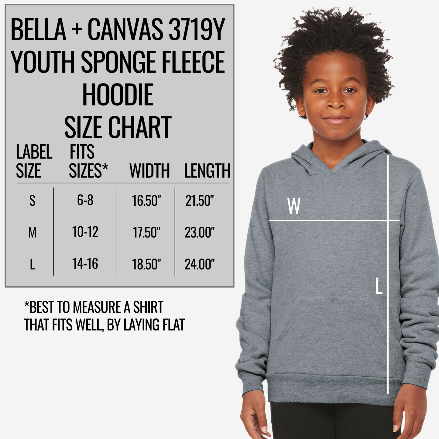 Bella + Canvas Unisex Sponge Fleece Pullover Hoodie - Add Your Text, Design or Logo