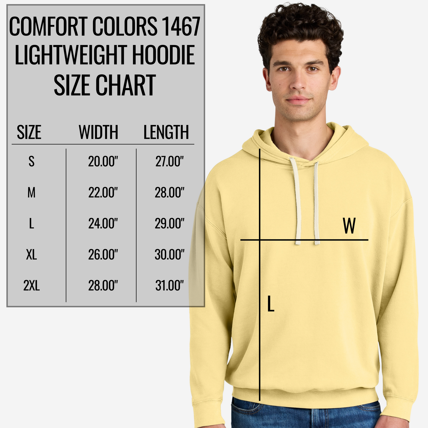 Comfort Colors Unisex Lightweight Hoodie - Add Your Text Design or Logo