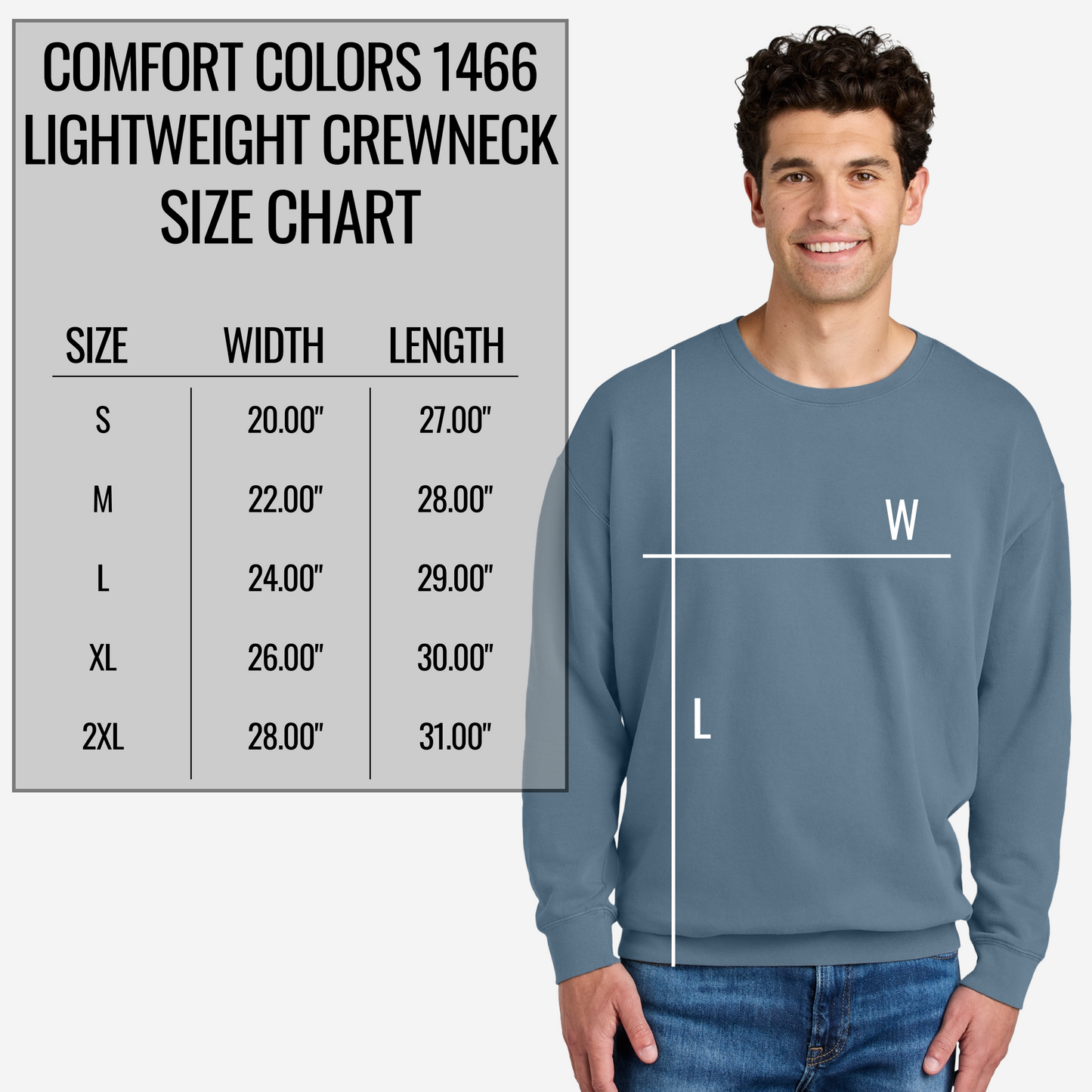 Comfort Colors Unisex Lightweight Crewneck - Add Your Text, Design or Logo