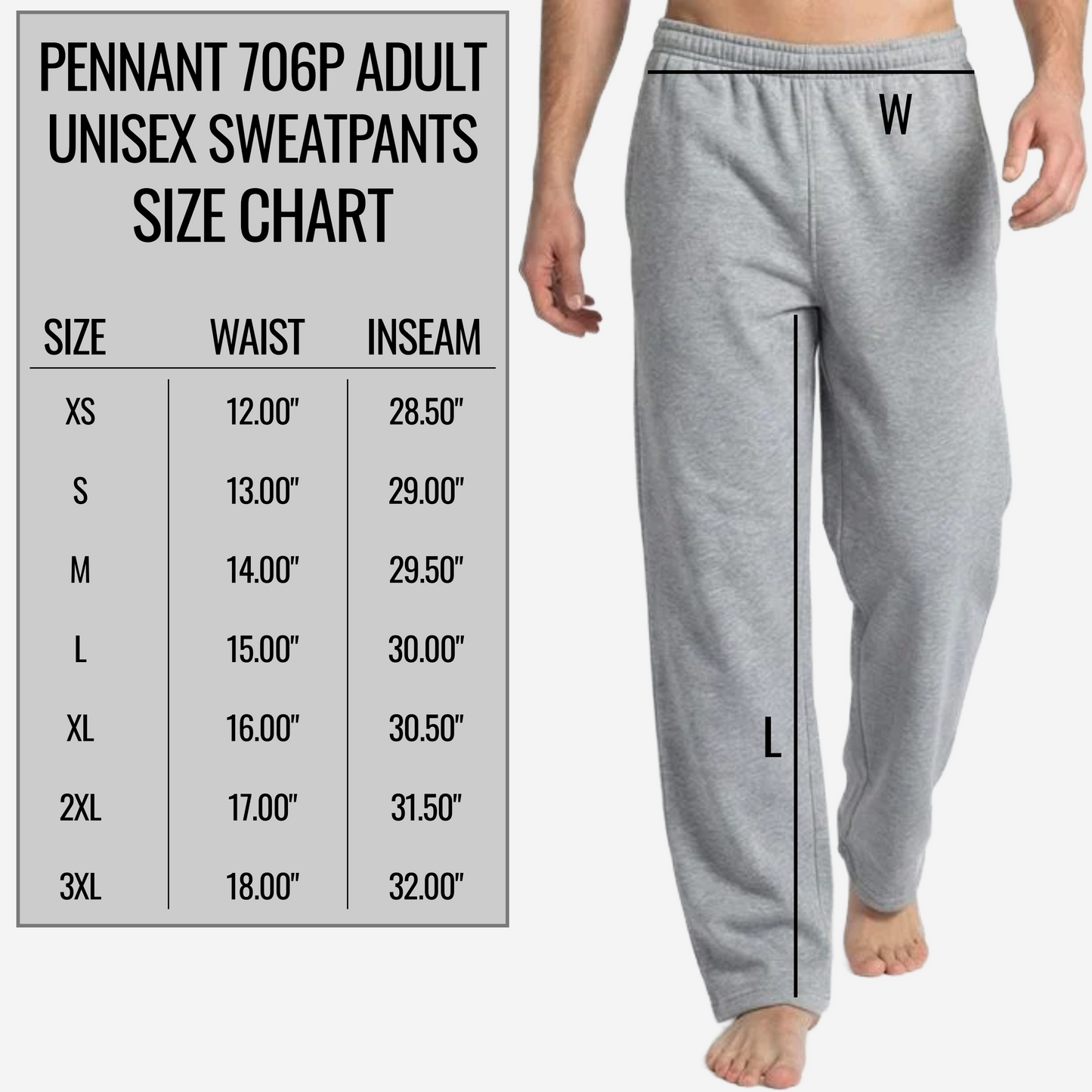 Pennant Open Bottom Sweatpants - Add Your Text or Logo