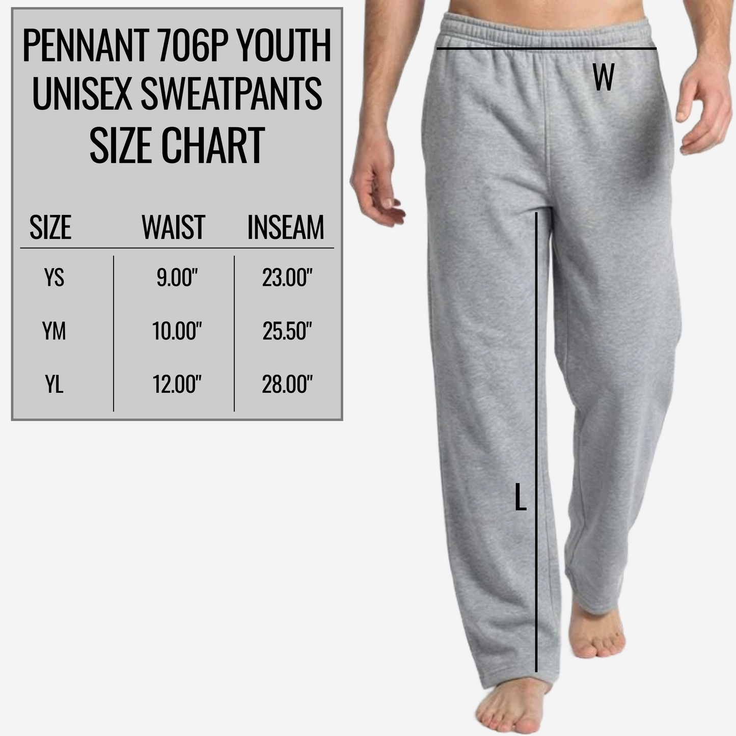 Pennant Open Bottom Sweatpants - Add Your Text or Logo