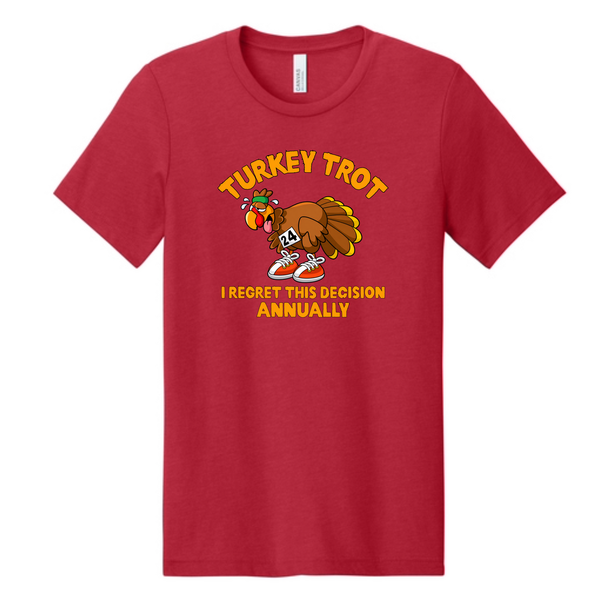 Turkey Trot Thanksgiving Run T-Shirt & Tank Top – I Regret This Decision Annually