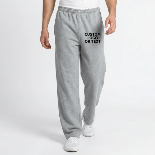 Pennant Open Bottom Sweatpants - Add Your Text or Logo
