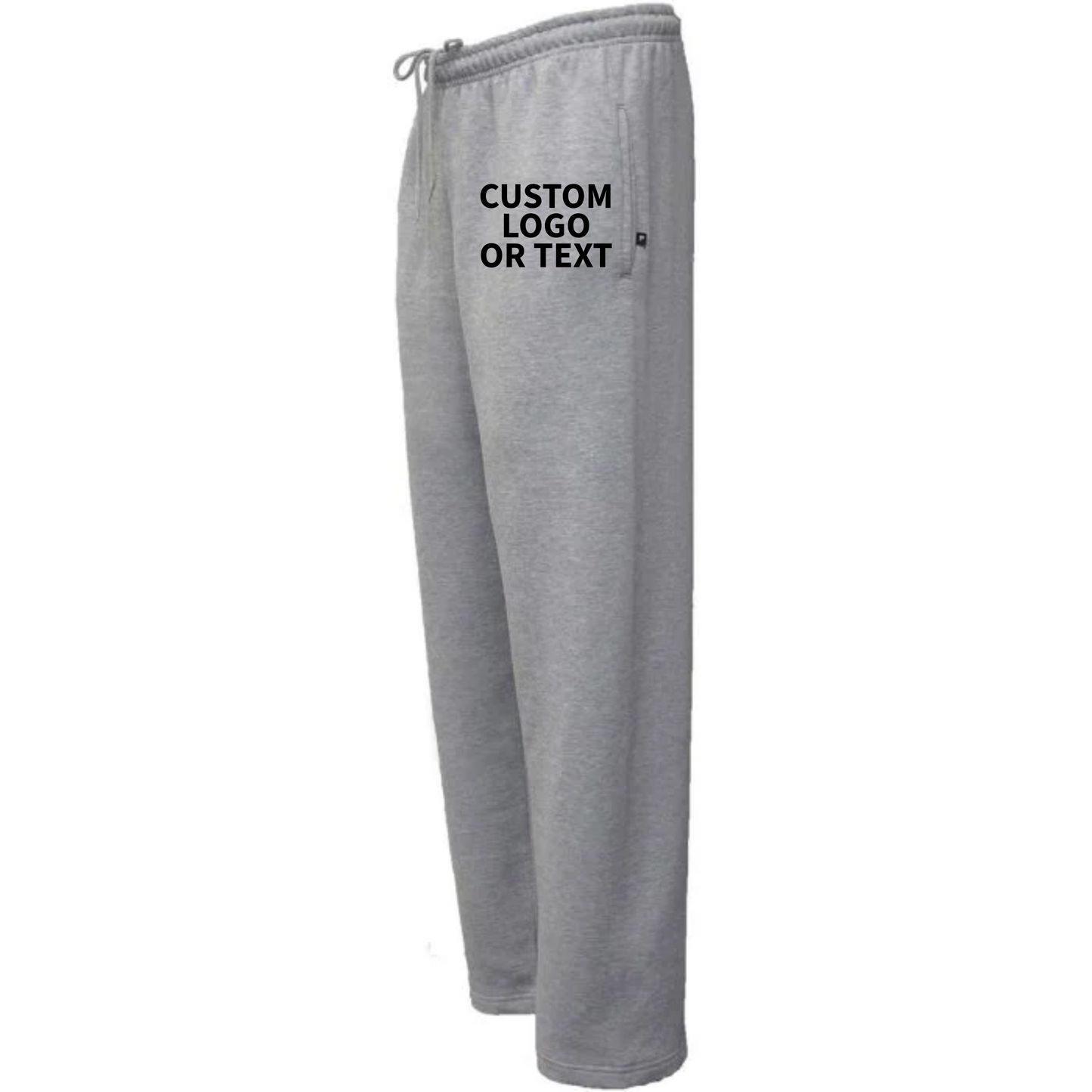 Pennant Open Bottom Sweatpants - Add Your Text or Logo