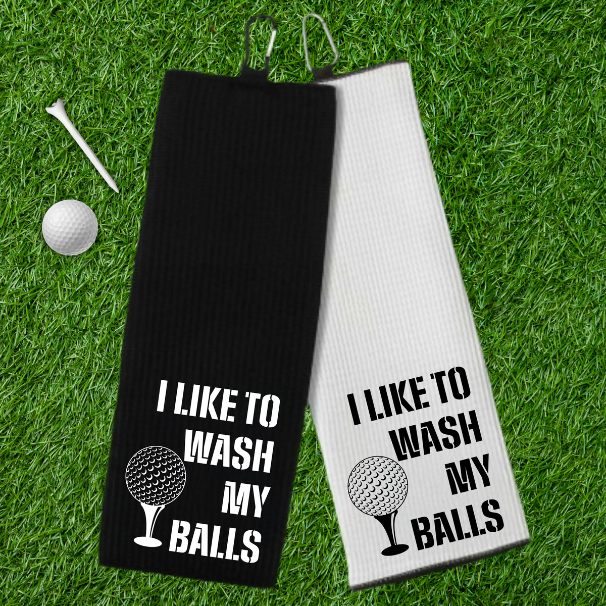 Fun Fairway Golf Towels with Carabiner - 10 Designs