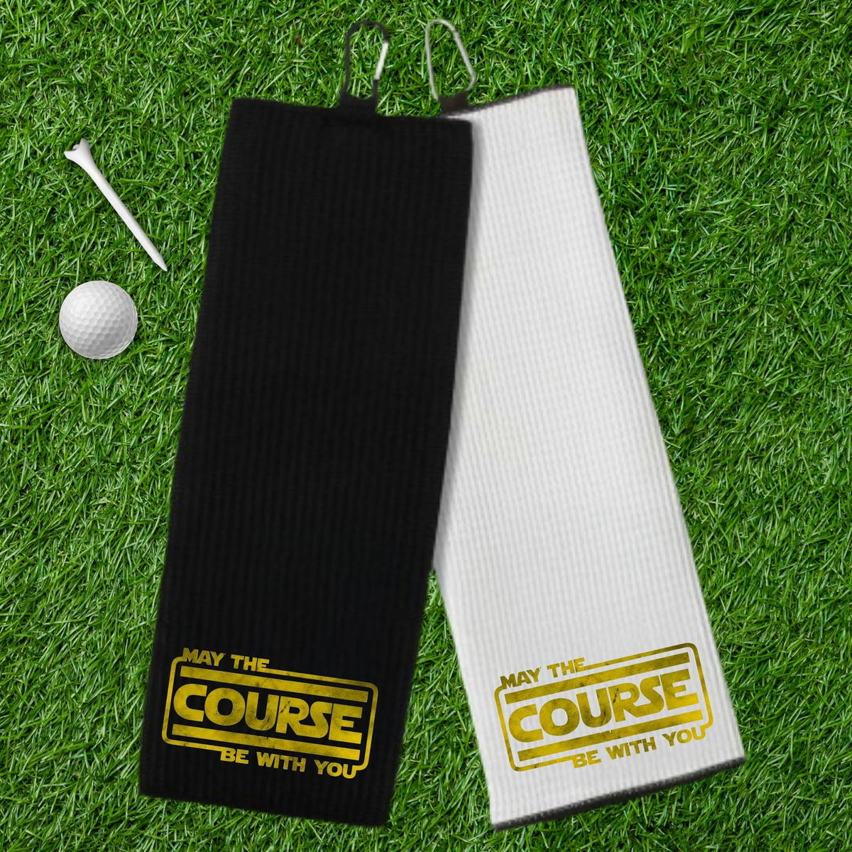 Fun Fairway Golf Towels with Carabiner - 10 Designs