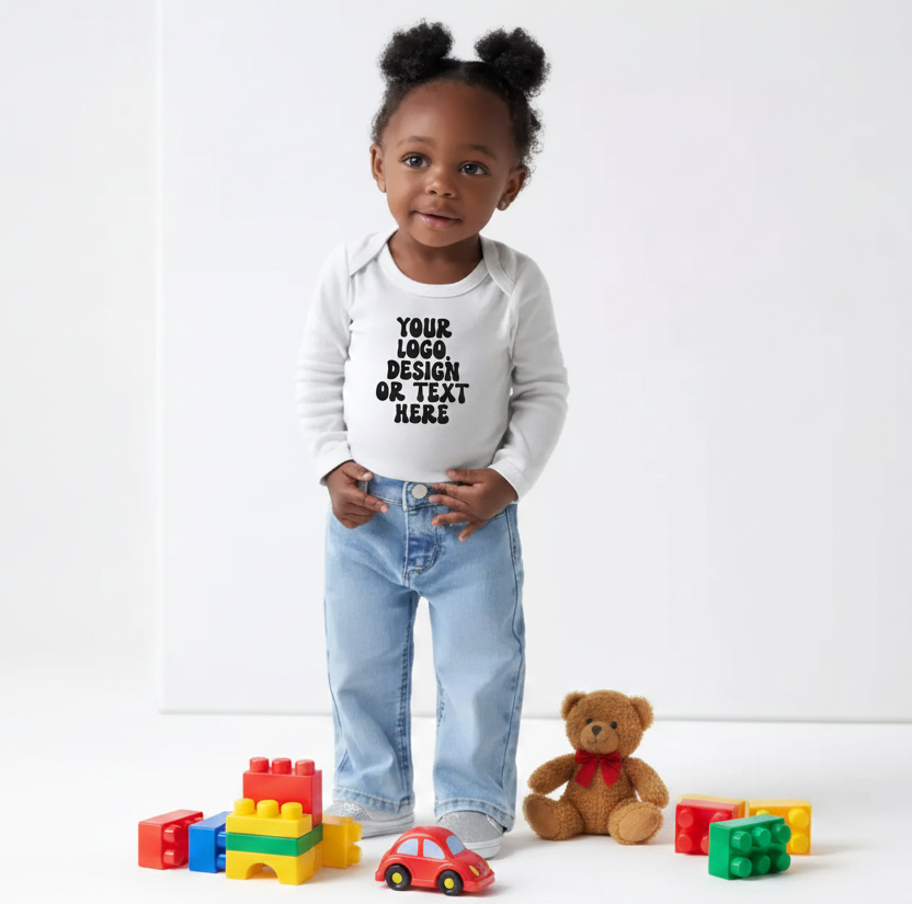 Gerber Onesie Infant Bodysuit - Short & Long Sleeve Options - Add Your Text, Design, or Logo